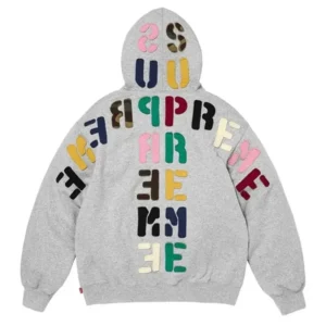 Supreme Mirrored Appliqué Grey Hoodie