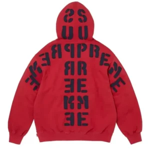 Supreme Mirrored Appliqué Red Hoodie