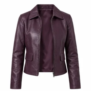 Tracy Spiridakos Purple Leather Jacket