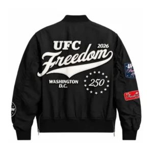 Areena Design <p>Shop the UFC Freedom 250 Bomber Jacket in Black Cotton, made for comfortable everyday wear, easy layering, game days, travel, weekends, gifting, and versatil UFC Freedom 250 Bomber Jacket