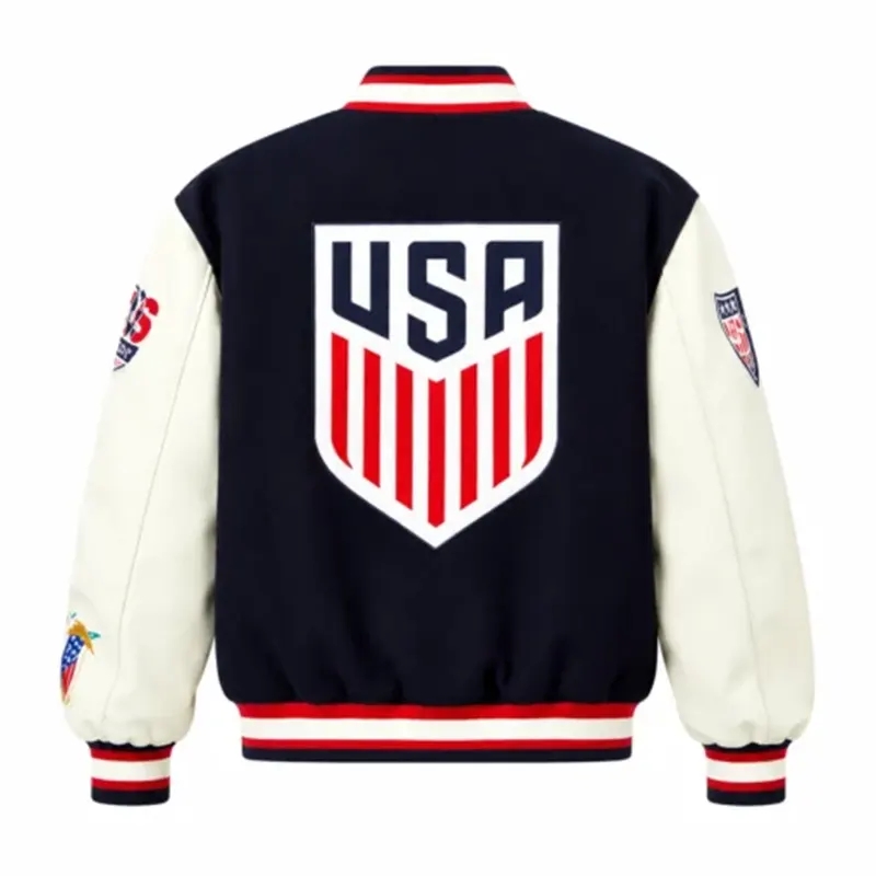 US Soccer x Jeff Hamilton Varsity Jacket US Soccer x Jeff Hamilton Varsity Jacket <p>Show your sports-inspired style with the <strong>US Soccer x Jeff Hamilton Varsity Jacket</strong>. This varsity jacket combines a bold team-focused look with versatile everyday appeal, making it ideal for game-day outfits, casual wear, and fan collections.</p>
