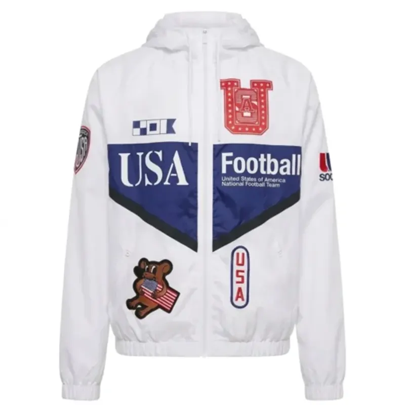 USA National Team White Anthem Jacket 1 USA National Team White Anthem Jacket <p>Show your sports-inspired style with the <strong>USA National Team White Anthem Jacket</strong>. This jacket combines a bold team-focused look with versatile everyday appeal, making it ideal for game-day outfits, casual wear, and fan collections.</p>