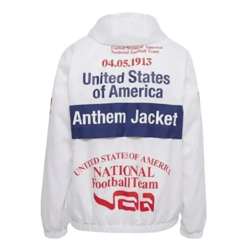 USA National Team White Anthem Jacket USA National Team White Anthem Jacket <p>Show your sports-inspired style with the <strong>USA National Team White Anthem Jacket</strong>. This jacket combines a bold team-focused look with versatile everyday appeal, making it ideal for game-day outfits, casual wear, and fan collections.</p>