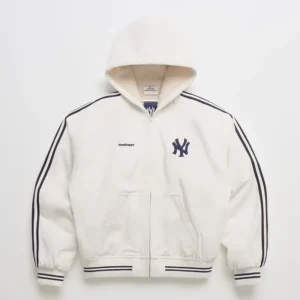 Yankees Hooded Baseball White Jacket